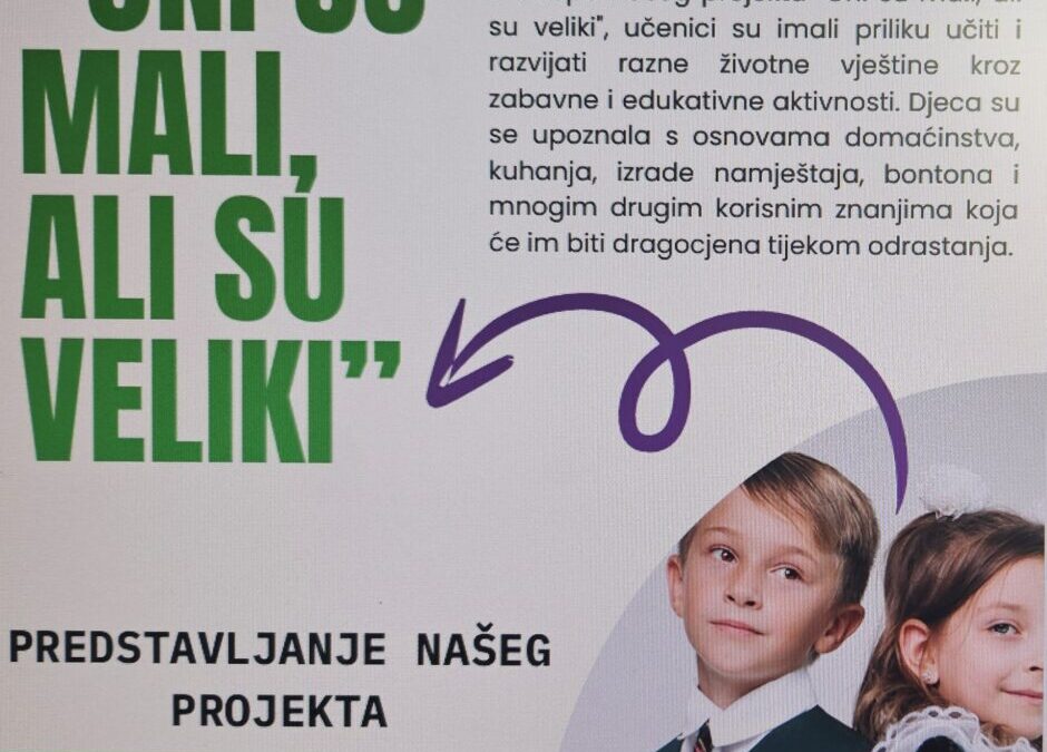 POZIVNICA ZA PREDSTAVLJANJE PROJEKTA „ONI SU MALI, ALI SU VELIKI“