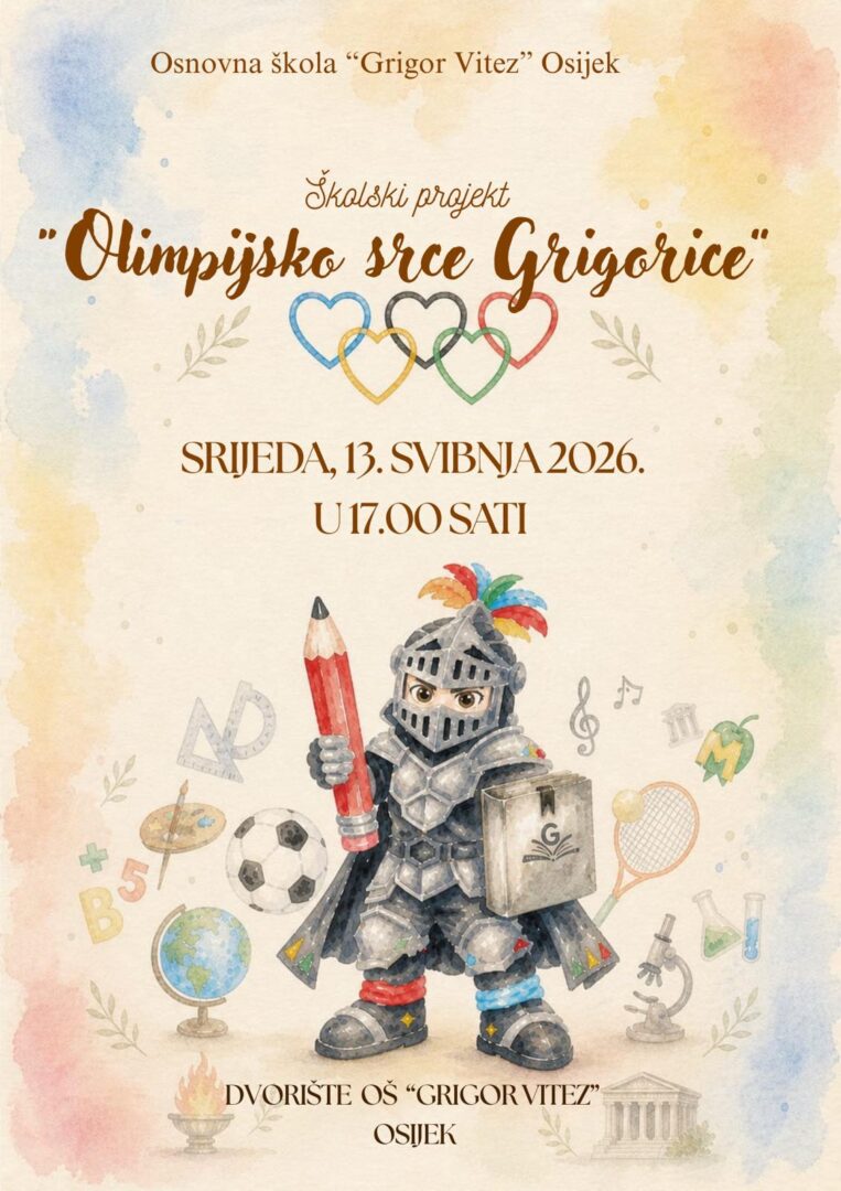 Plakat projekta Olimpijsko srce Grigorice 2025-26